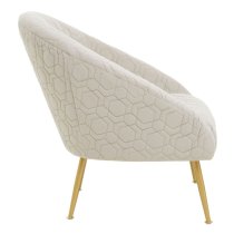 Tanya Velvet Occasional Chair With Gold Metal Legs In Natural