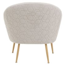 Tanya Velvet Occasional Chair With Gold Metal Legs In Natural