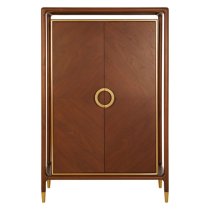 Leno Wooden Storage Cabinet In Walnut And Brass