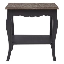 Luria Wooden Side Table With 1 Shelf In Dark Grey