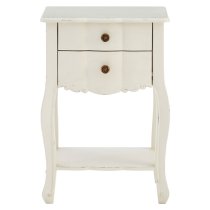 Luria Wooden Bedside Cabinet With 2 Drawers In White