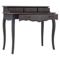 Luria Wooden Writing Desk With 4 Drawers In Dark Grey