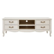 Luria Wooden TV Stand With 4 Drawers And 2 Shelves In White