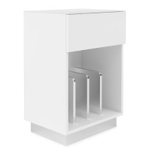 Ercis High Gloss Office Cabinet With 1 Drawers In White