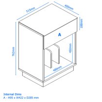 Ercis High Gloss Office Cabinet With 1 Drawers In White