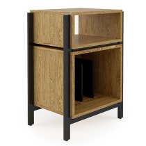 Linxi Wooden Office Cabinet With 2 Shelves In Oak