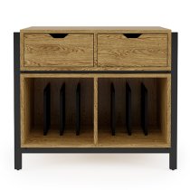 Linxi Wooden Office Cabinet With 2 Drawers In Oak