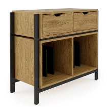 Linxi Wooden Office Cabinet With 2 Drawers In Oak