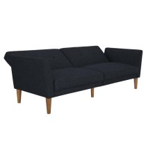 Rockingham Fabric Sofa Bed With Wooden Legs In Blue