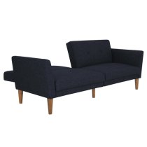 Rockingham Fabric Sofa Bed With Wooden Legs In Blue