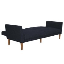 Rockingham Fabric Sofa Bed With Wooden Legs In Blue