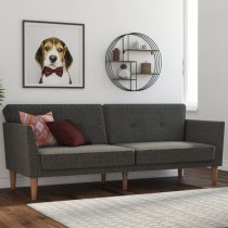 Rockingham Fabric Sofa Bed With Wooden Legs In Grey