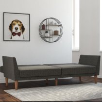 Rockingham Fabric Sofa Bed With Wooden Legs In Grey