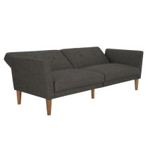 Rockingham Fabric Sofa Bed With Wooden Legs In Grey