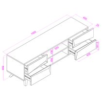 Orsha Wooden TV Stand With 4 Drawers In Black