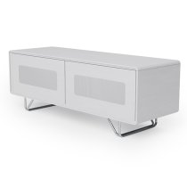 Anjo Wooden TV Stand With 2 Glass Doors In White