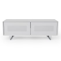 Anjo Wooden TV Stand With 2 Glass Doors In White