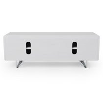 Anjo Wooden TV Stand With 2 Glass Doors In White