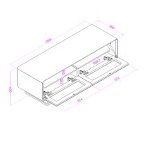 Anjo Wooden TV Stand With 2 Glass Doors In White