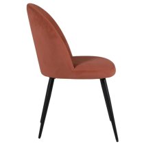 Gabbier Velvet Dining Chair With Black Legs In Coral