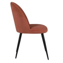 Gabbier Coral Velvet Dining Chairs With Black Legs In Pair