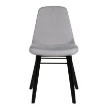 Jecca Grey Fabric Dining Chairs With Black Legs In Pair