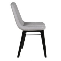 Jecca Grey Fabric Dining Chairs With Black Legs In Pair