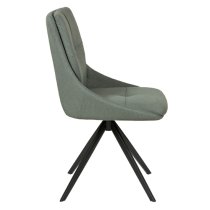 Jessa Fabric Dining Chair With Black Legs In Green