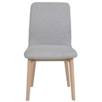 Marlon Fabric Dining Chair With Oak Legs In Light Grey