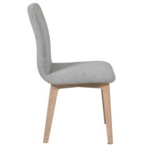 Marlon Fabric Dining Chair With Oak Legs In Light Grey