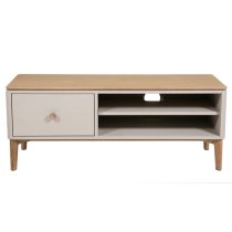 Marlon Wooden TV Stand With 1 Drawer In Oak And Taupe