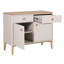 Marlon Wooden Sideboard With 2 Doors 2 Drawers In Oak And Taupe