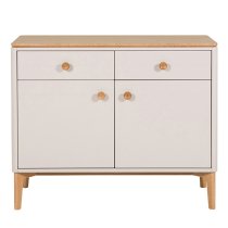 Marlon Wooden Sideboard With 2 Doors 2 Drawers In Oak And Taupe