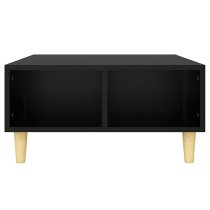 Riye Wooden Coffee Table With 2 Shelves In Black