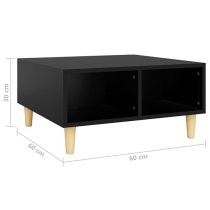 Riye Wooden Coffee Table With 2 Shelves In Black