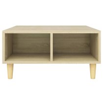 Riye Wooden Coffee Table With 2 Shelves In Sonoma Oak