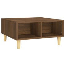 Riye Wooden Coffee Table With 2 Shelves In Brown Oak