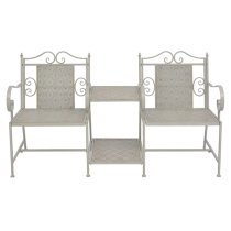 Hayat Steel 2 Seater Garden Seating Bench In Grey