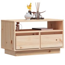 Qwara Pine Wood TV Stand With 2 Drawers In Natural