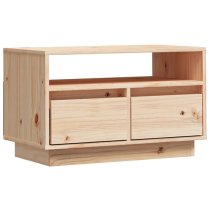 Qwara Pine Wood TV Stand With 2 Drawers In Natural