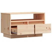 Qwara Pine Wood TV Stand With 2 Drawers In Natural