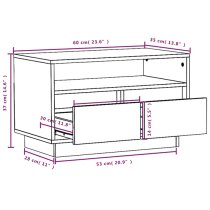 Qwara Pine Wood TV Stand With 2 Drawers In Natural