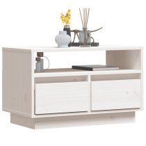 Qwara Pine Wood TV Stand With 2 Drawers In White