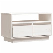 Qwara Pine Wood TV Stand With 2 Drawers In White