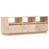 Qwara Pine Wood TV Stand With 3 Drawers In Natural