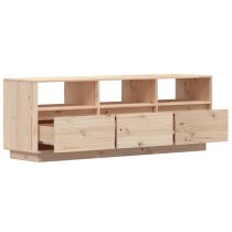 Qwara Pine Wood TV Stand With 3 Drawers In Natural