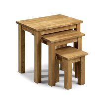 Ceyla Wooden Nest of Tables Oak Finish