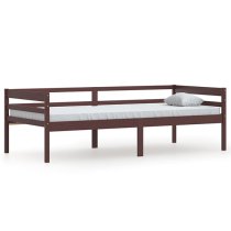 Piera Pine Wood Single Day Bed In Dark Brown