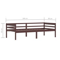 Piera Pine Wood Single Day Bed In Dark Brown