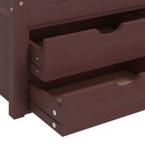 Piera Pine Wood Single Day Bed With Drawers In Dark Brown